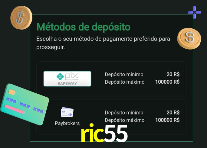 O cassino ric55 oferece uma grande variedade de métodos de pagamento